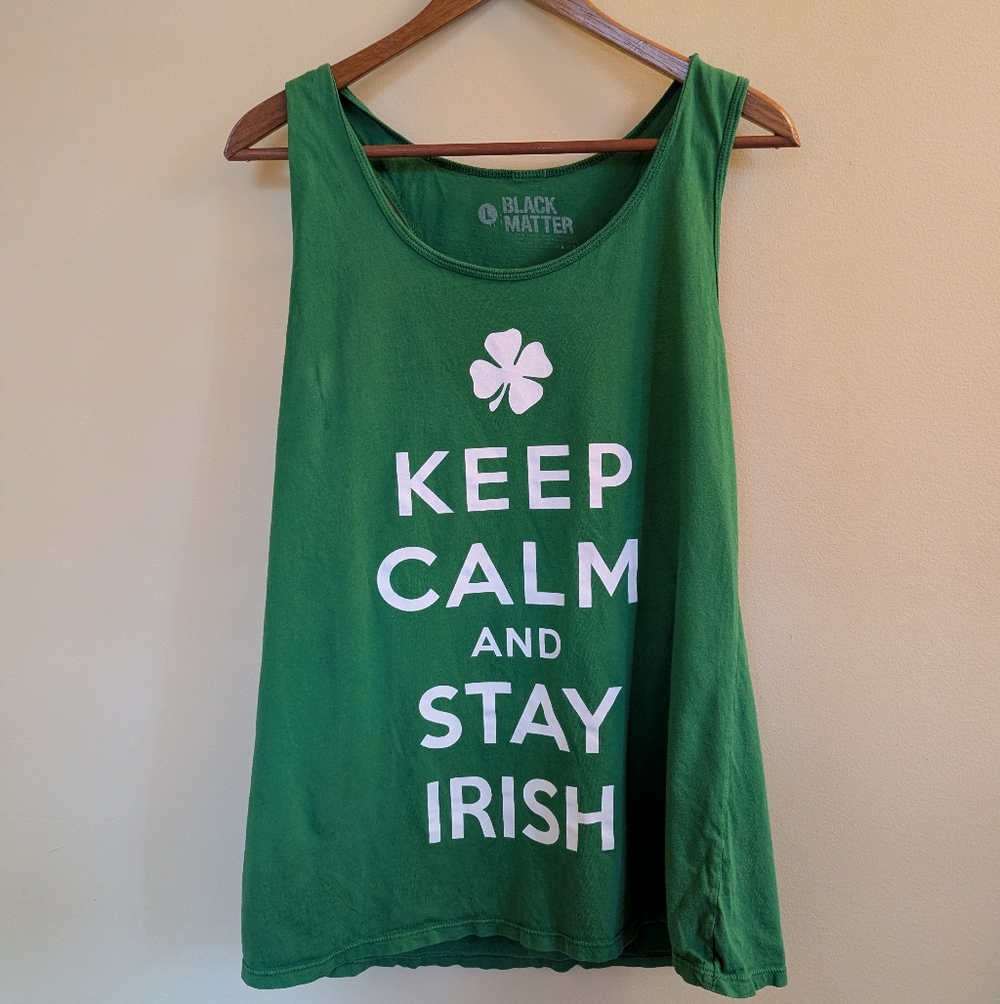 Black Matter Green 'Stay Irish' Tank Top